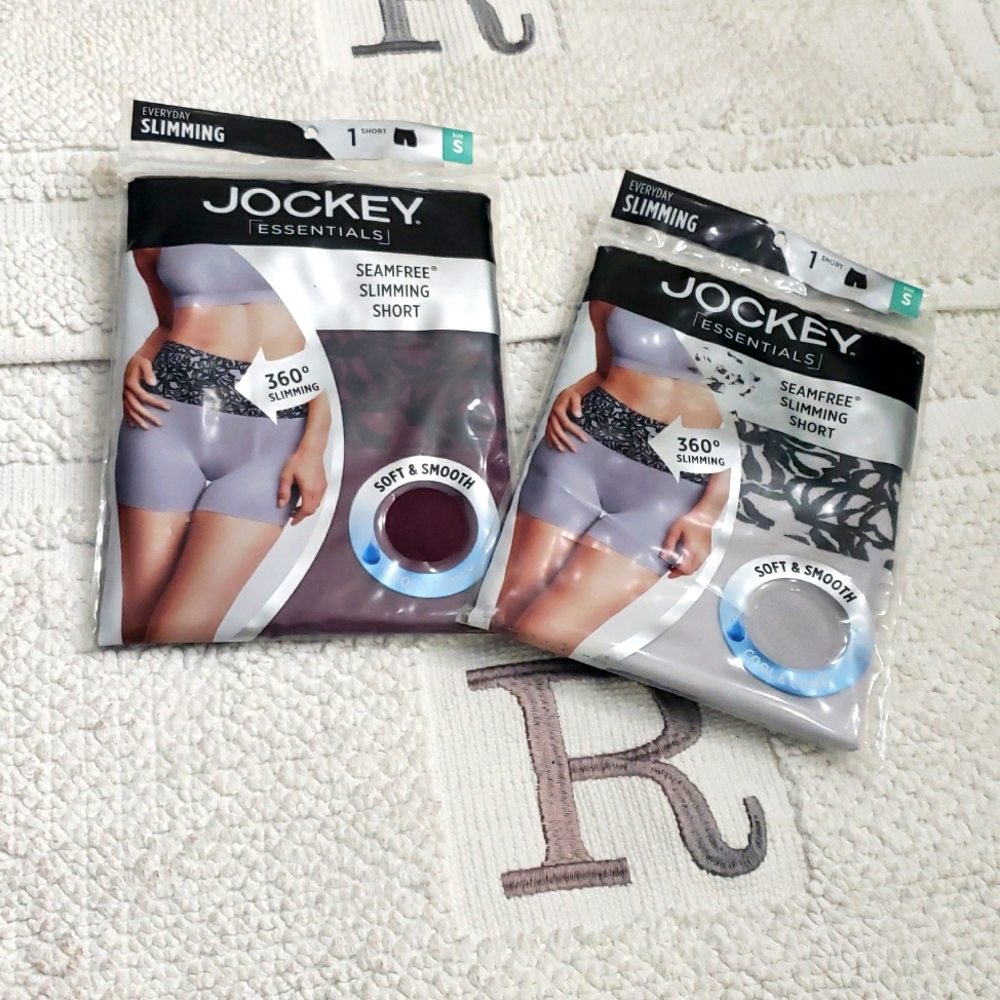 JOCKEY ESSENTIALS  Seamfree Slimming Shorts - 1 Burgundy and 1 Gray Size Small